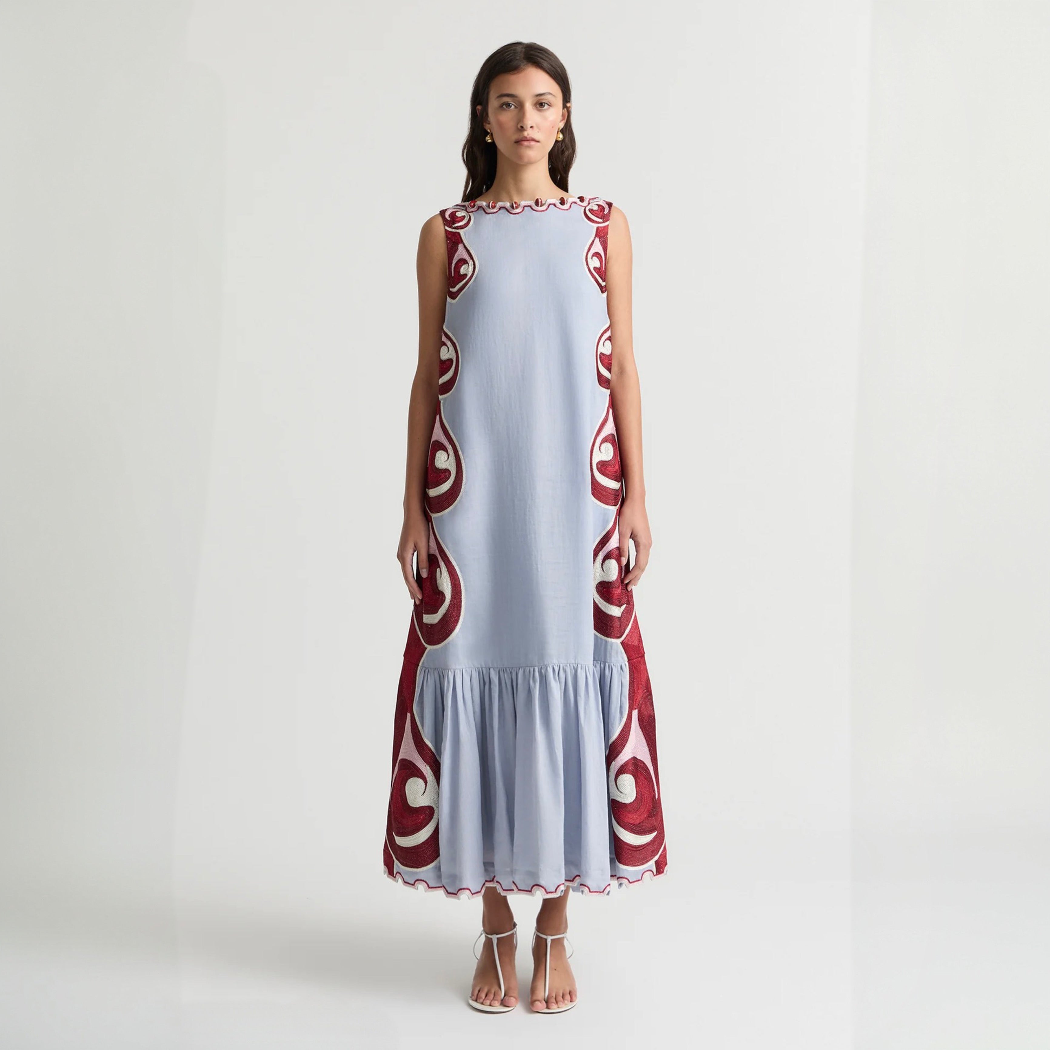 Antipodean - Twin Rivers Boat Neck Maxi Dress - Sea Glass