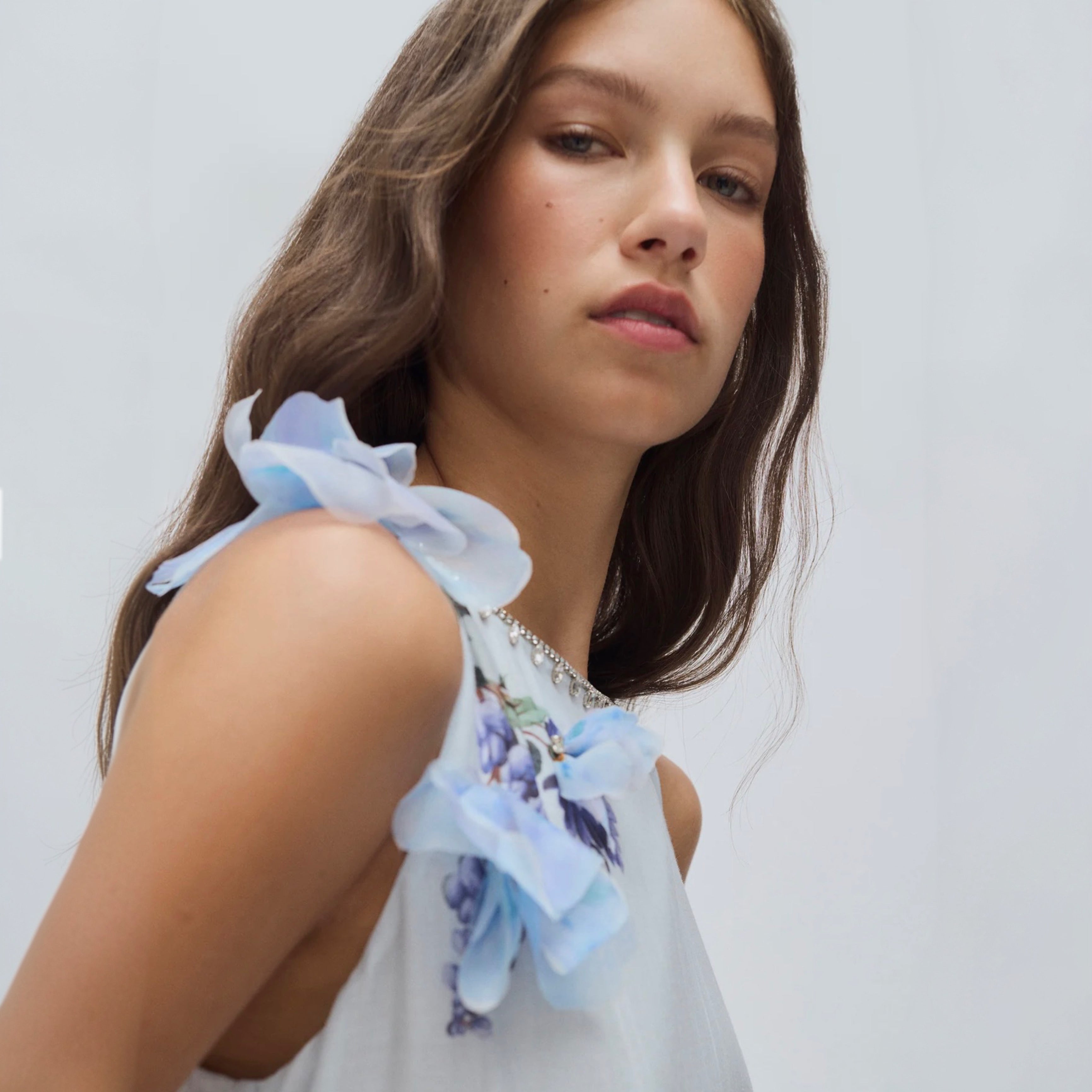 Antipodean Bisous Flower Bodice Top – Sapphire Silk Cami