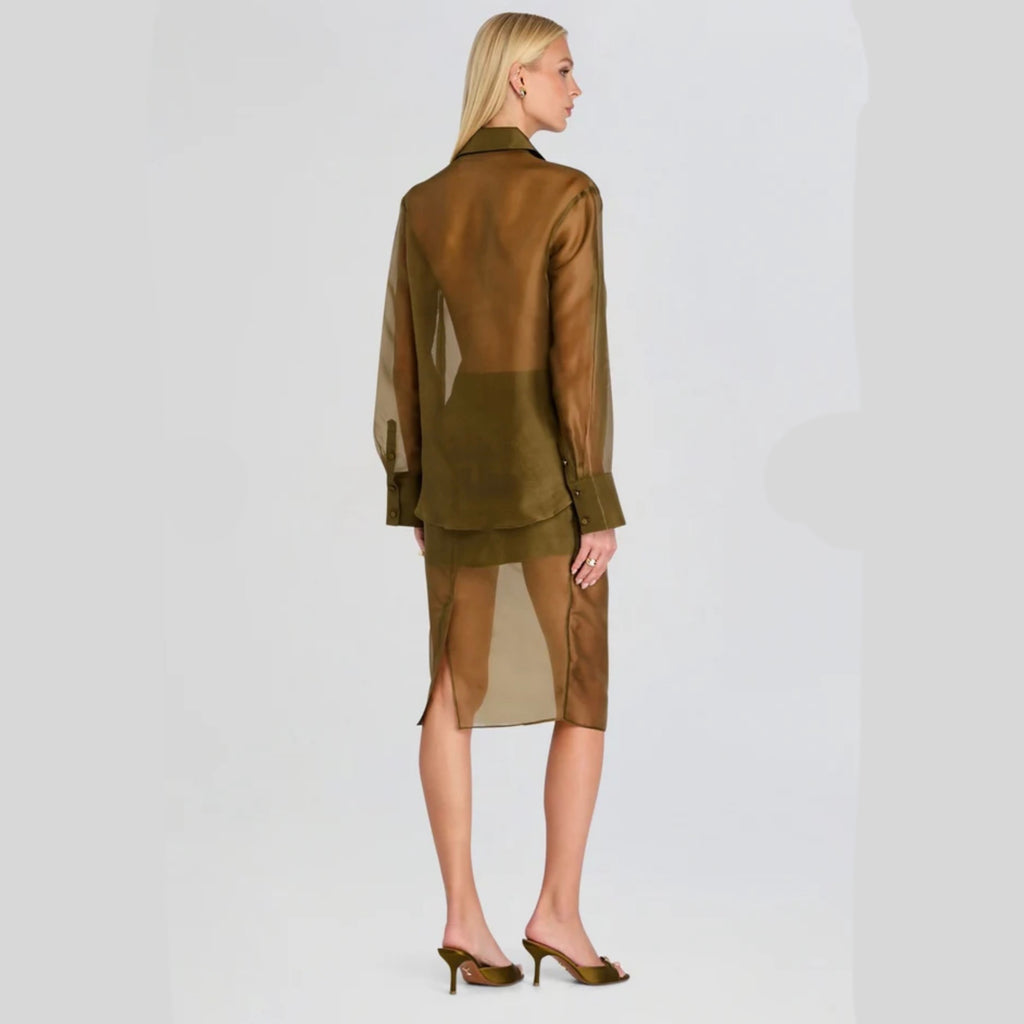 SEROYA - Estella Silk Top in Olivewood