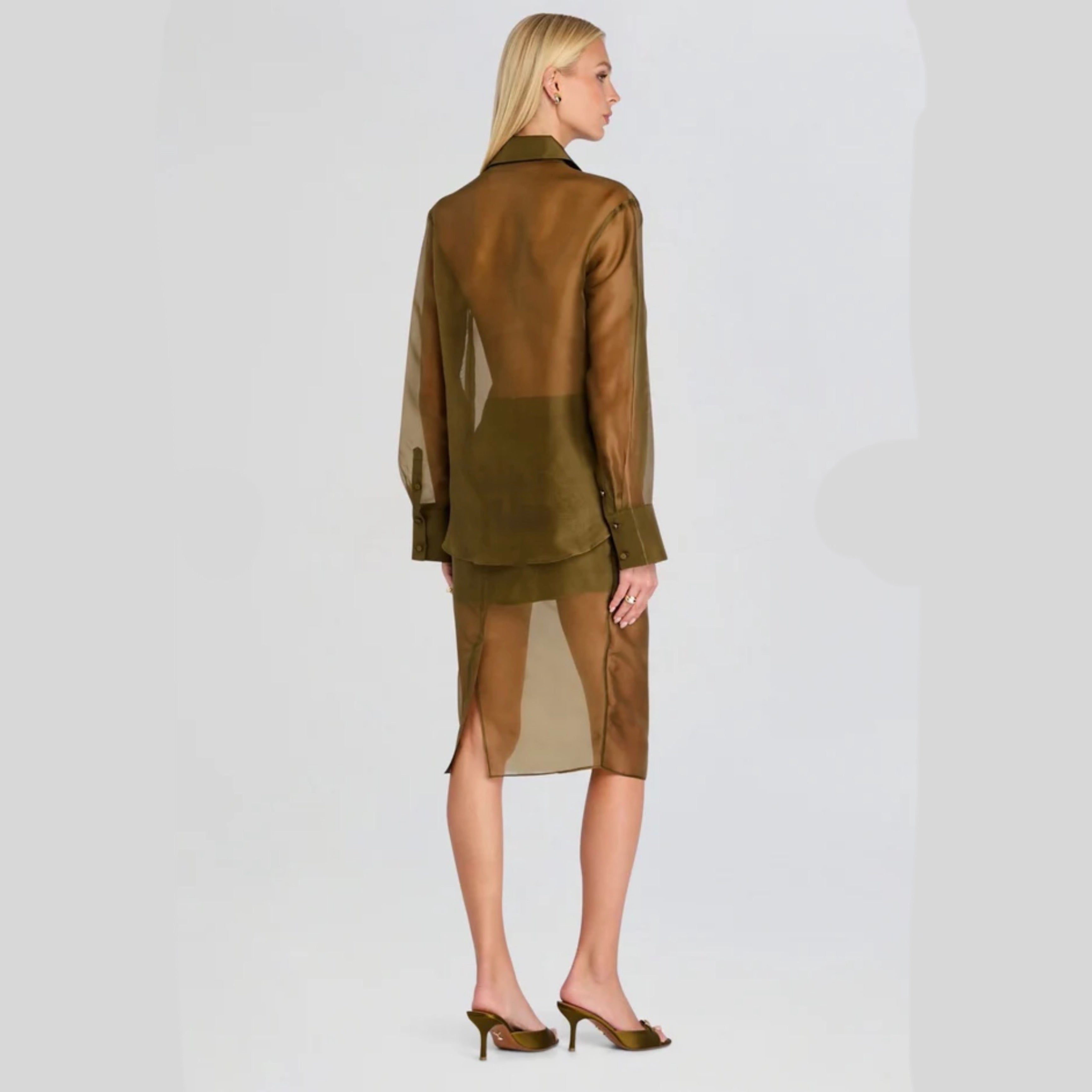 SEROYA - Estella Silk Top in Olivewood