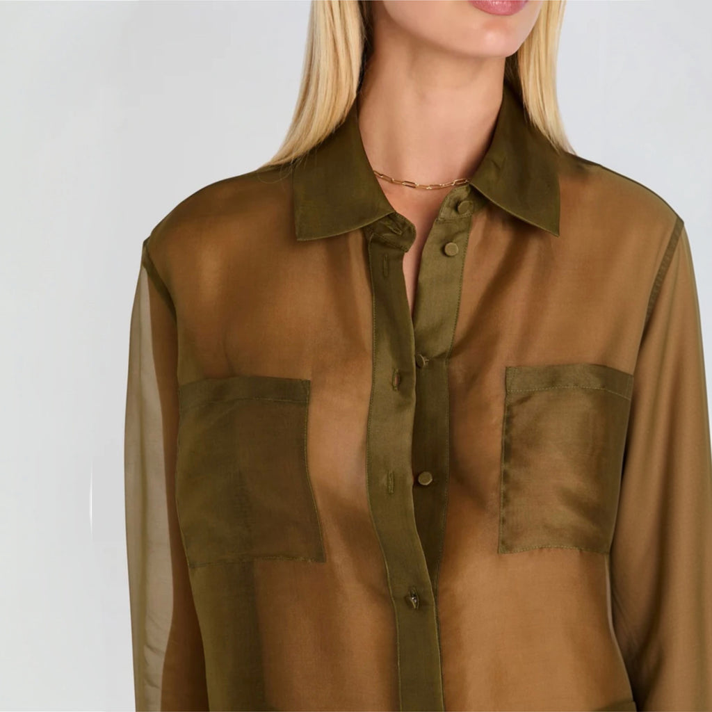 SEROYA - Estella Silk Top in Olivewood