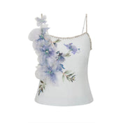 Antipodean Bisous Flower Bodice Top – Sapphire Silk Cami