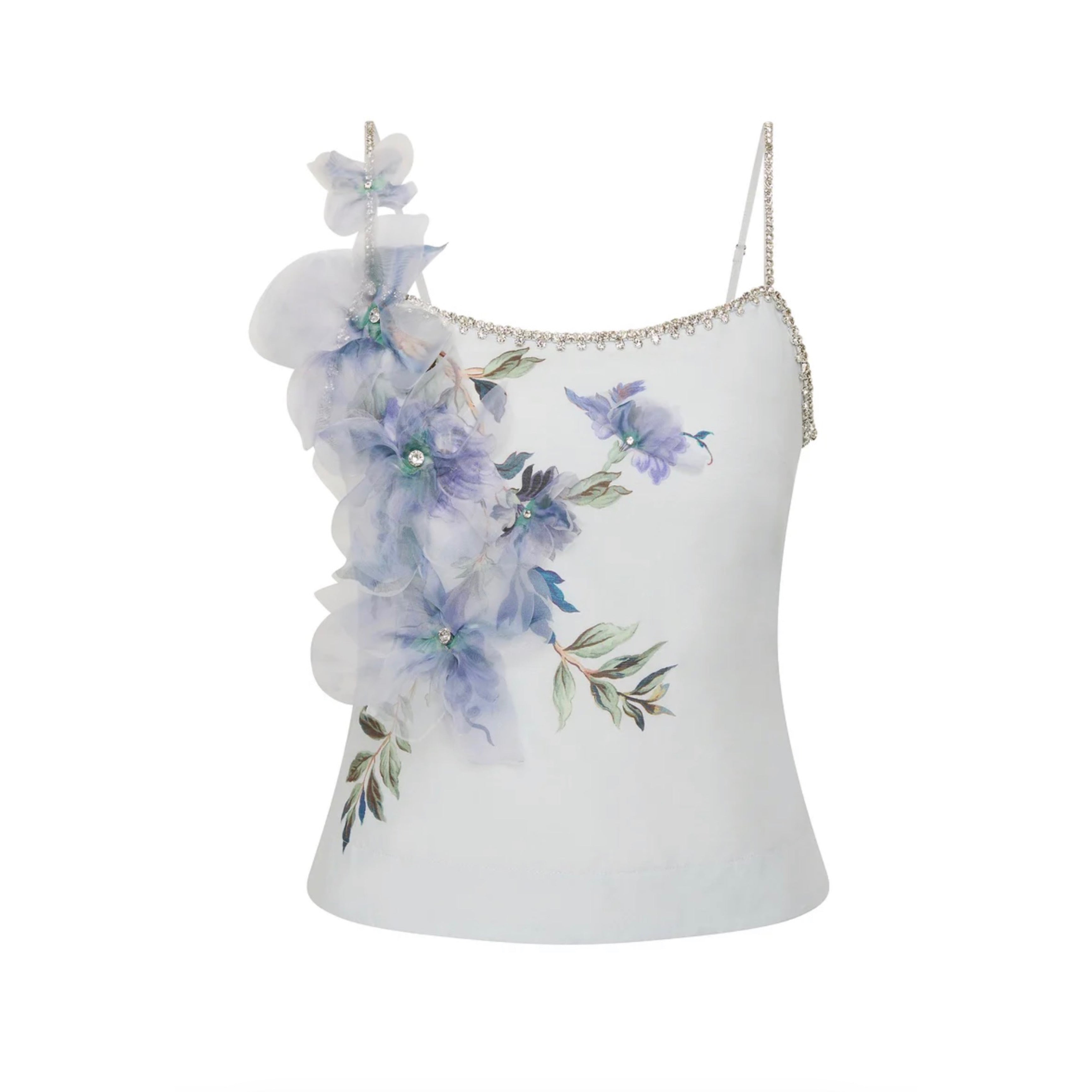 Antipodean Bisous Flower Bodice Top – Sapphire Silk Cami