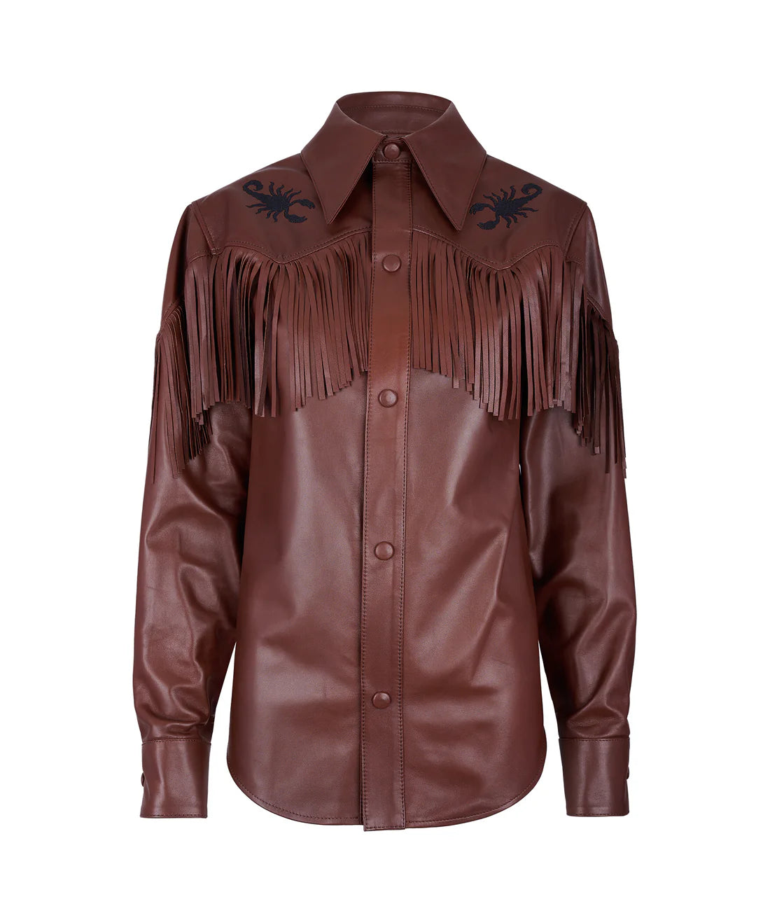 Alacran chocolate fringed shirt – Montserrat Messeguer