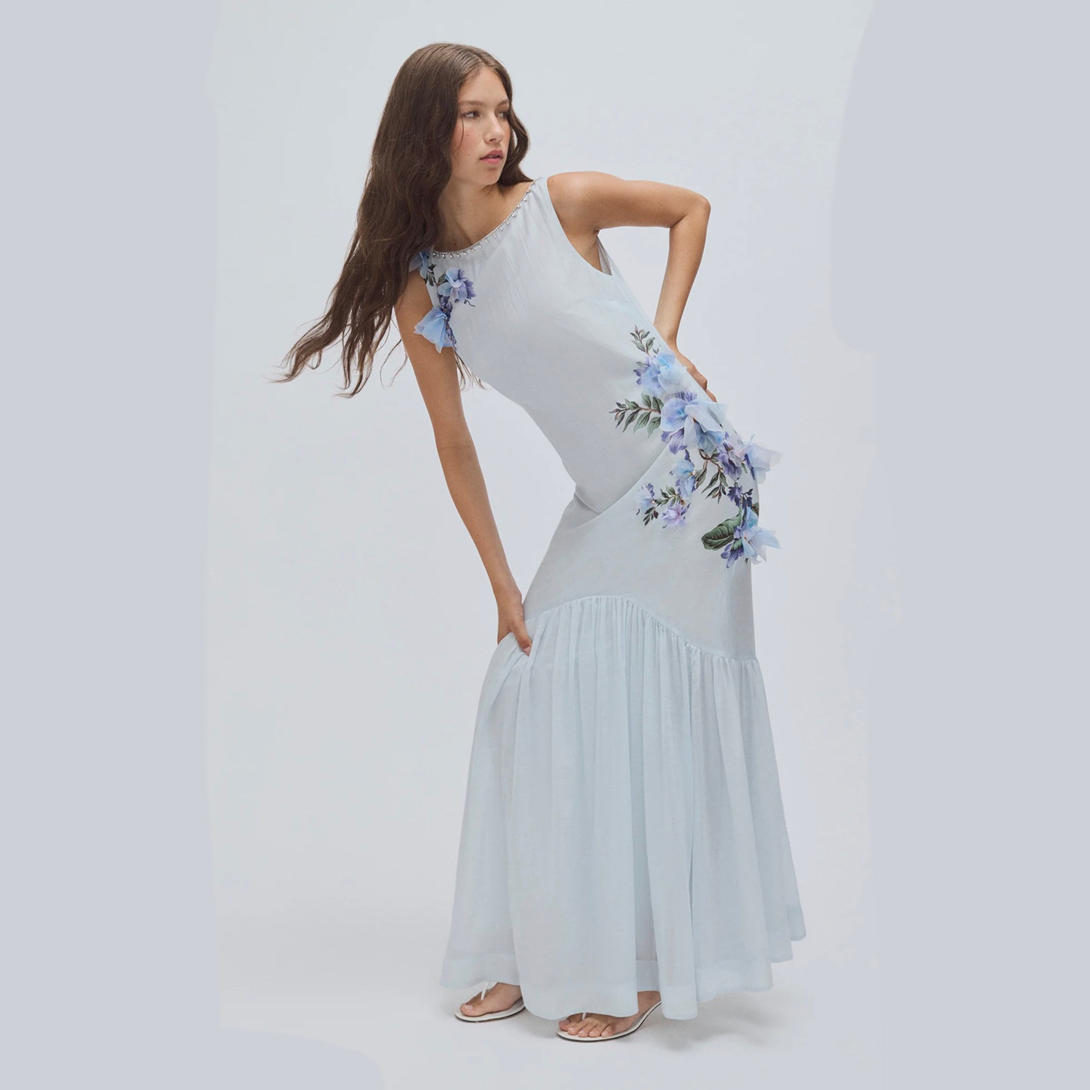 Antipodean Bisous Open Back Boat Neck Dress – Sapphire