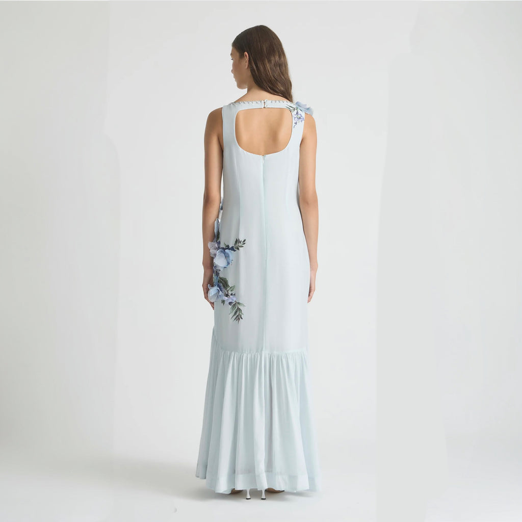 Antipodean Bisous Open Back Boat Neck Dress – Sapphire