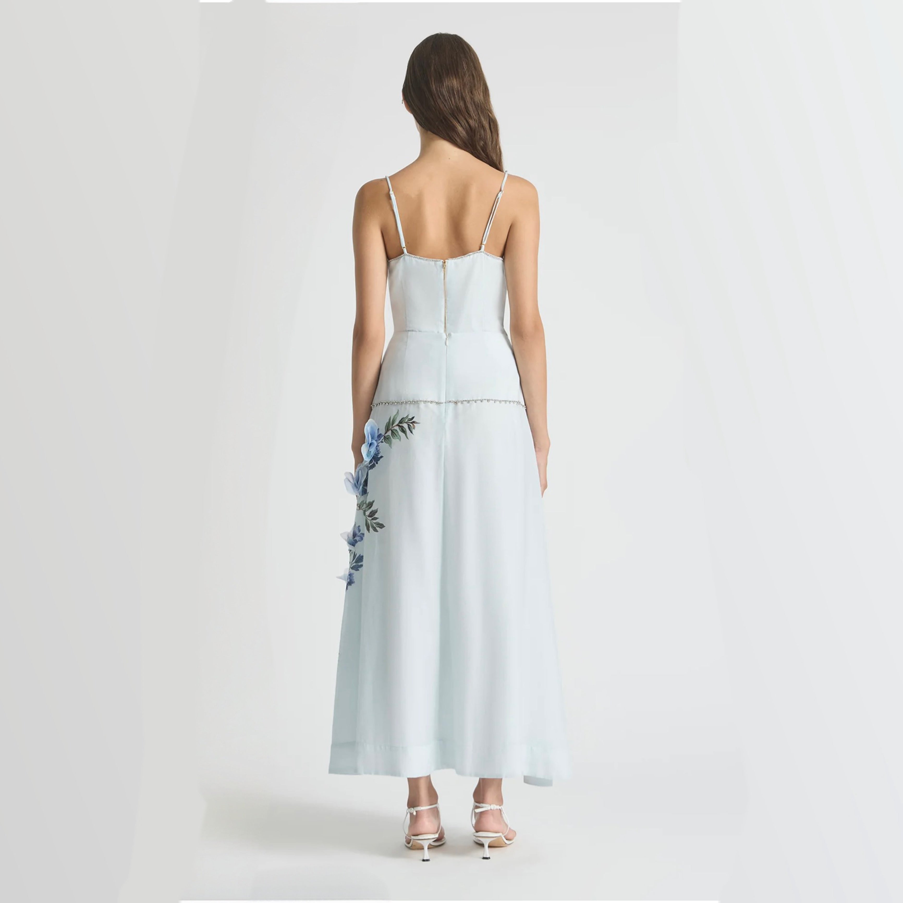 Antipodean Bisous Flower Yoke Skirt – Sapphire Midi Skirt