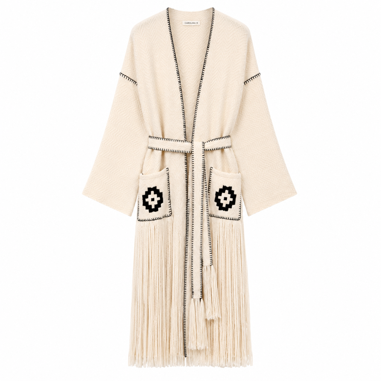 Carolina K Saddler Coat | Off White and Black