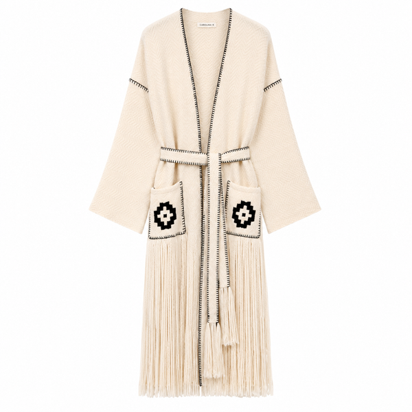 Carolina K Saddler Coat | Off White and Black