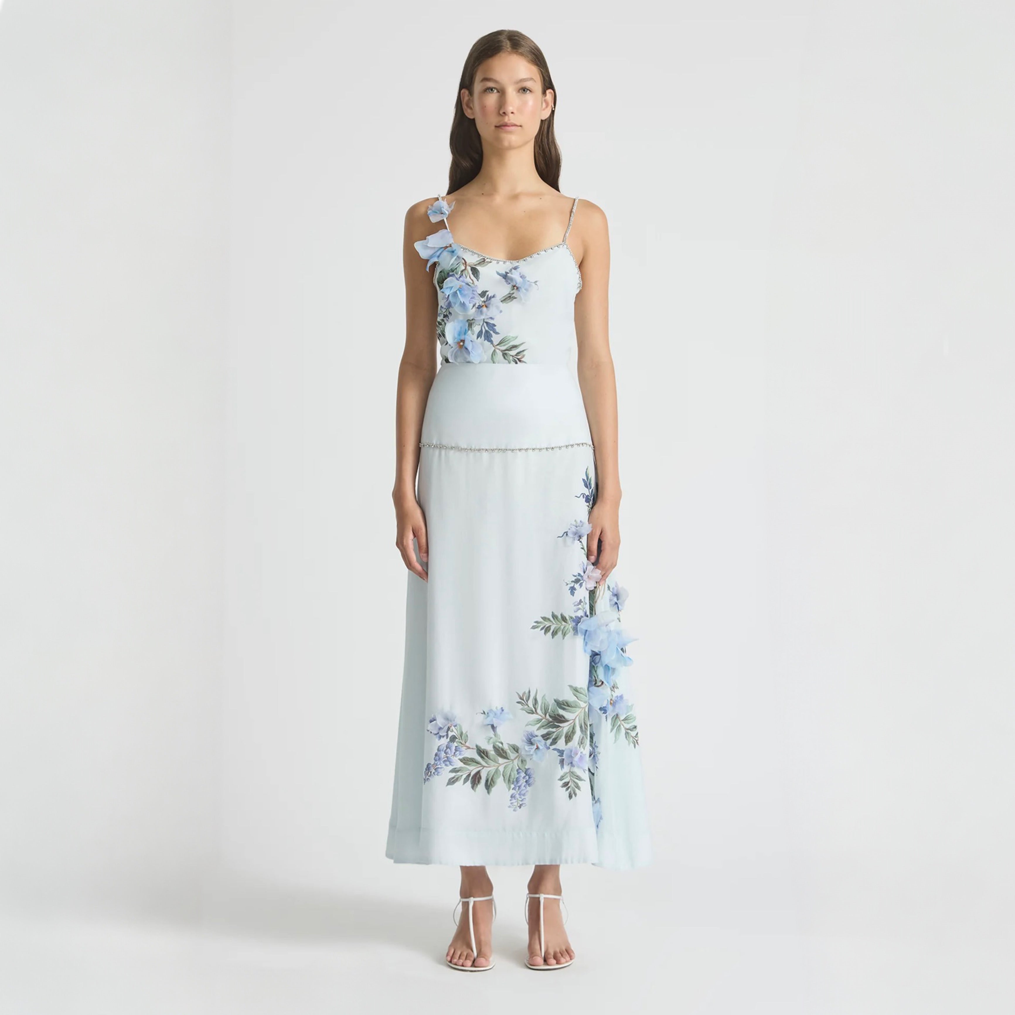 Antipodean Bisous Flower Yoke Skirt – Sapphire Midi Skirt