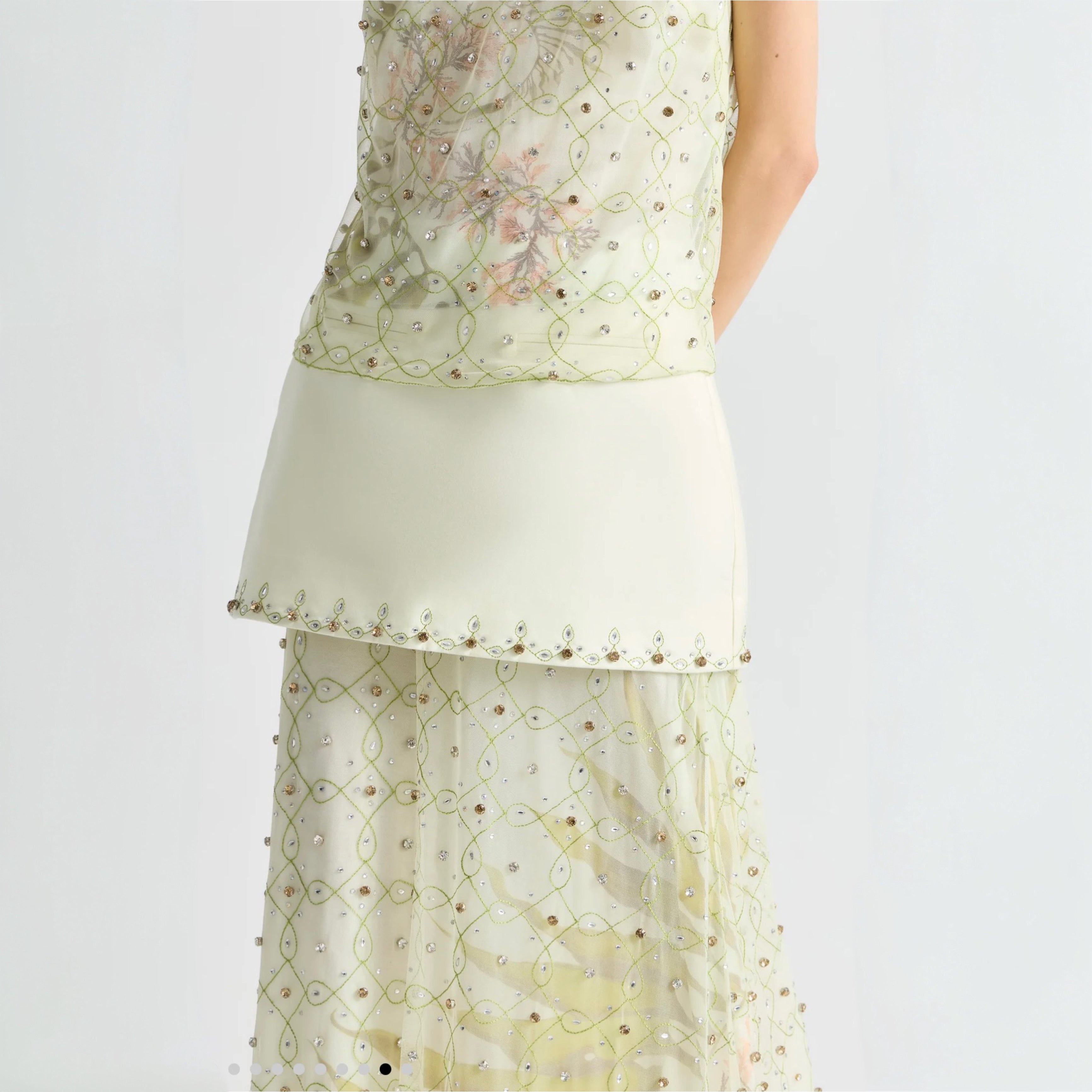 Antipodean Free Fall Micro-Mini with underskirt - Porcelain