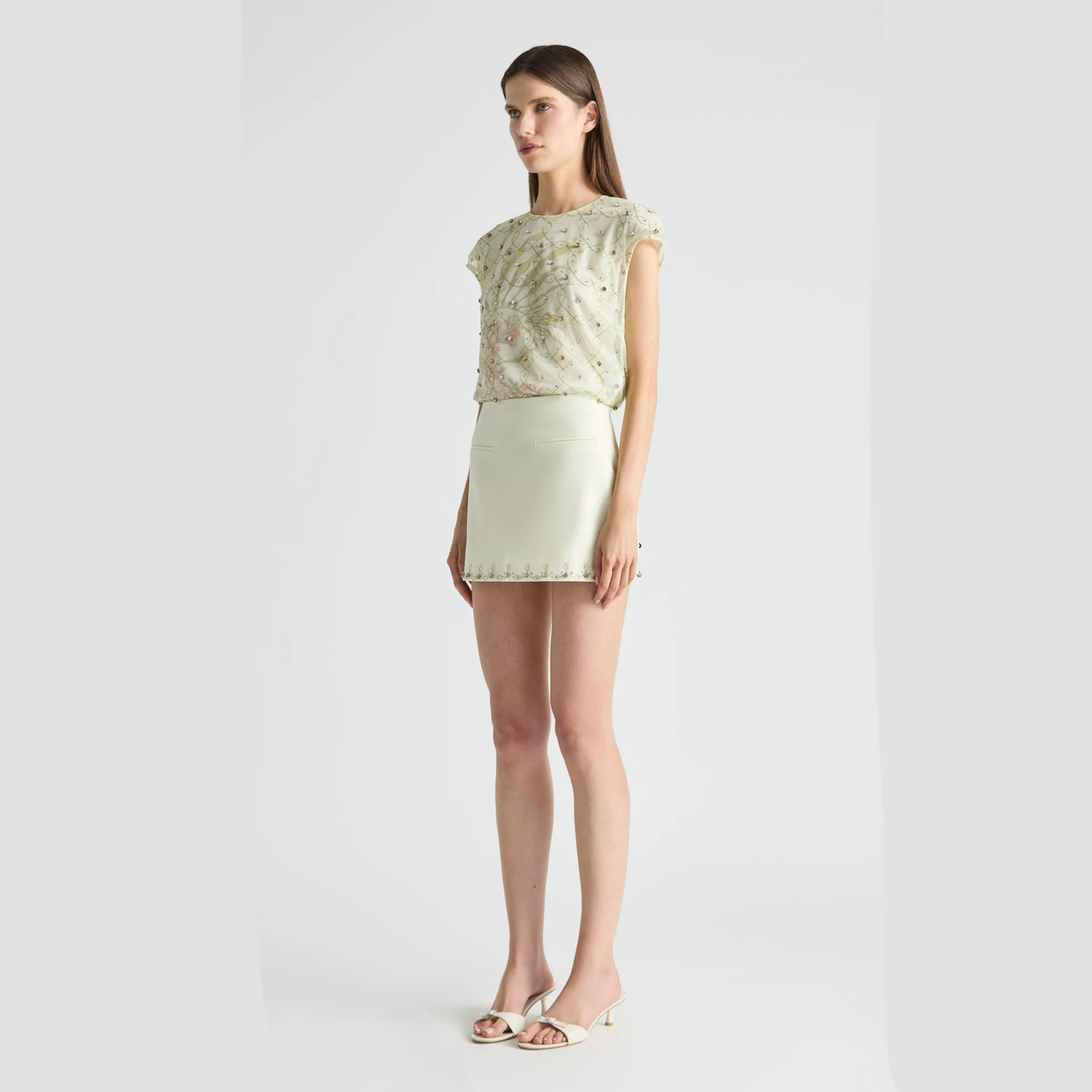 Antipodean Free Fall Cap Sleeve Tank Top - Porcelain