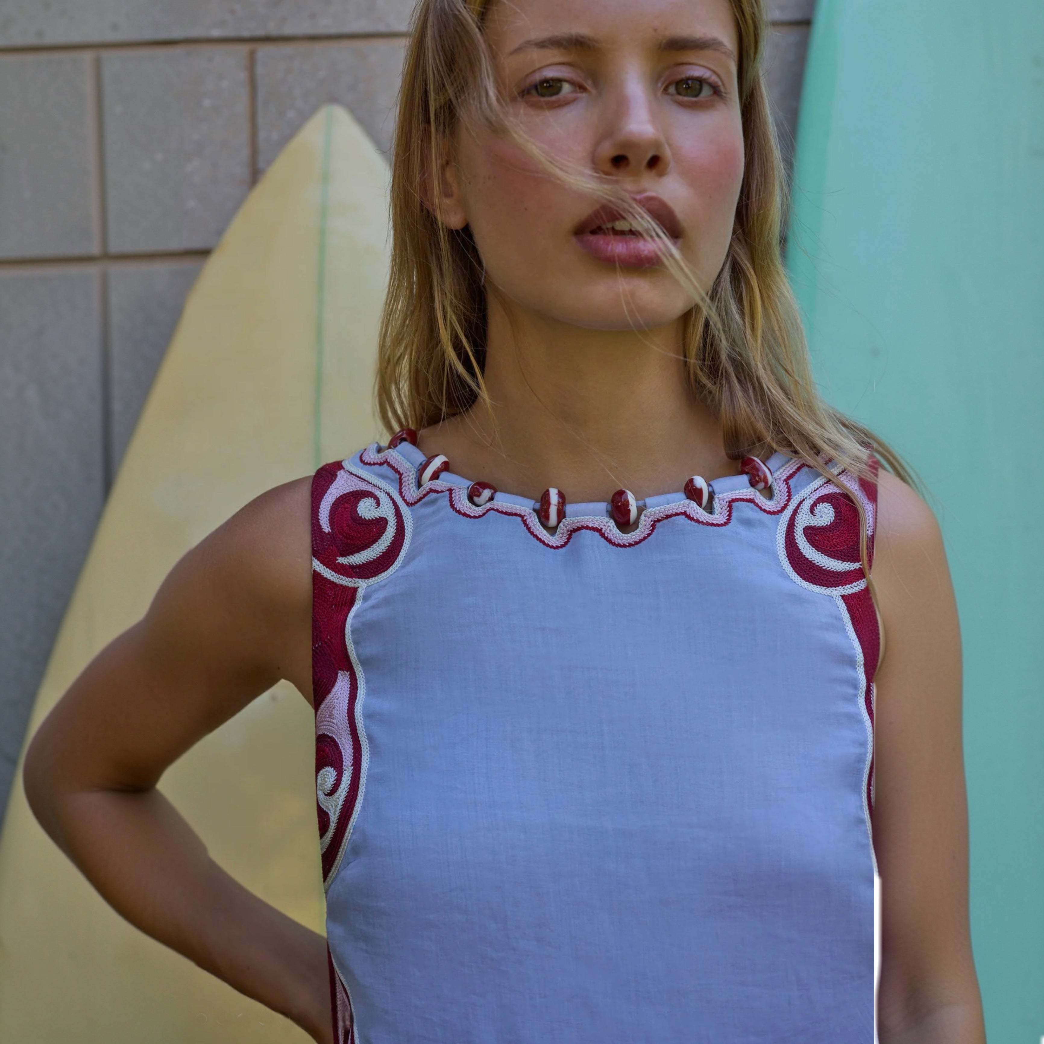 Antipodean - Twin Rivers Boat Neck Maxi Dress - Sea Glass
