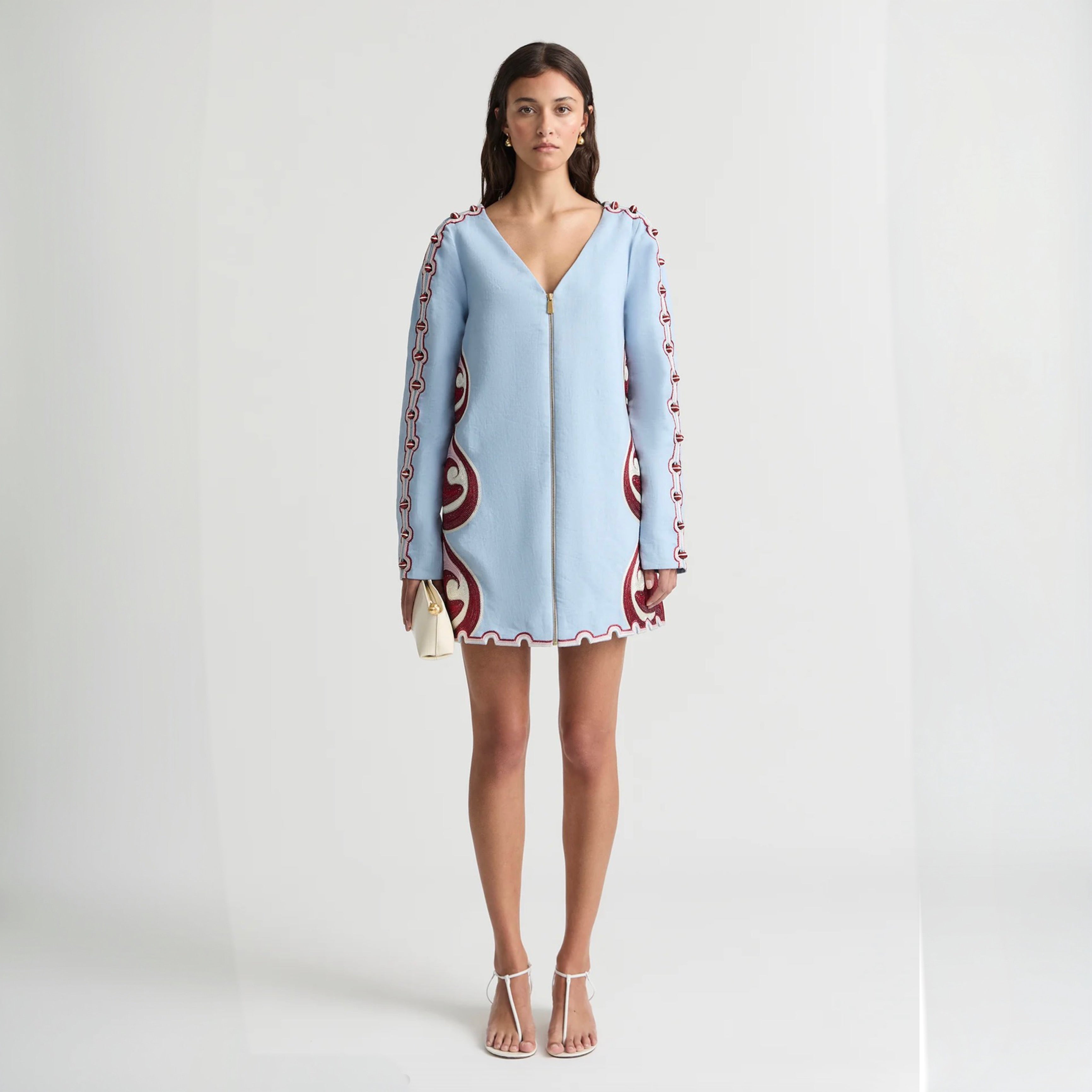 Antipodean - Twin Rivers Slim Sleeve Mini Dress - Sea Glass