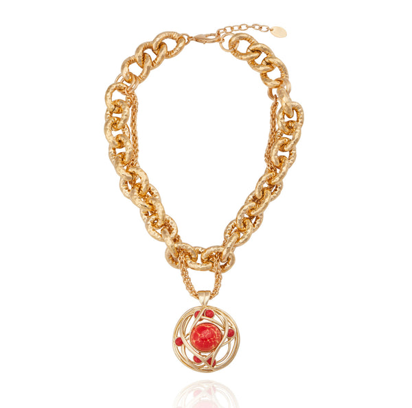 Galeria Pendant Necklace Coral