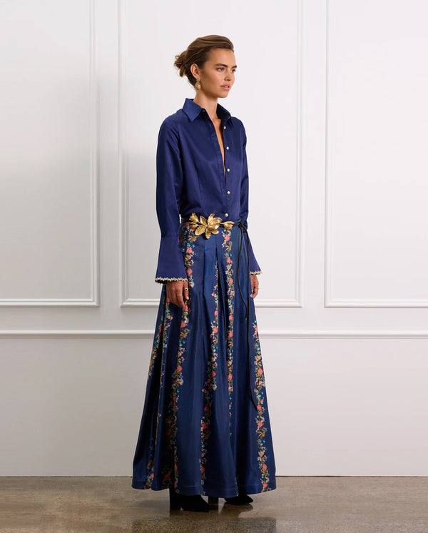 Verdant Veronica Maxi Skirt – Aqua Blú Australia