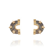 Larissa Earrings Black Mop & Gold