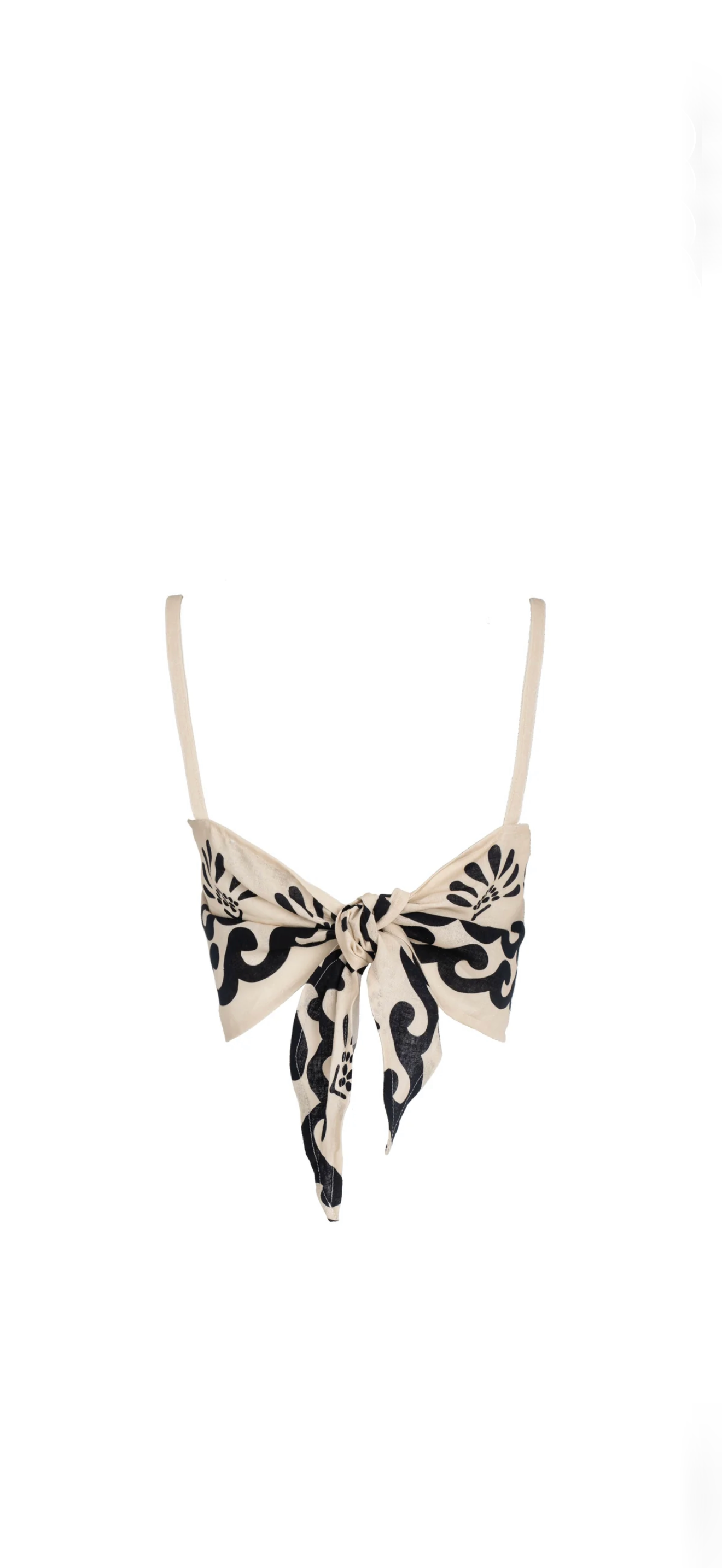 ISABEL BEACHWEAR
TOP LINO PALM IVORY- BLACK
