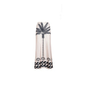 ISABEL BEACHWEAR MIDI SKIRT MAXI PALM LYCRA IVORY-BLACK