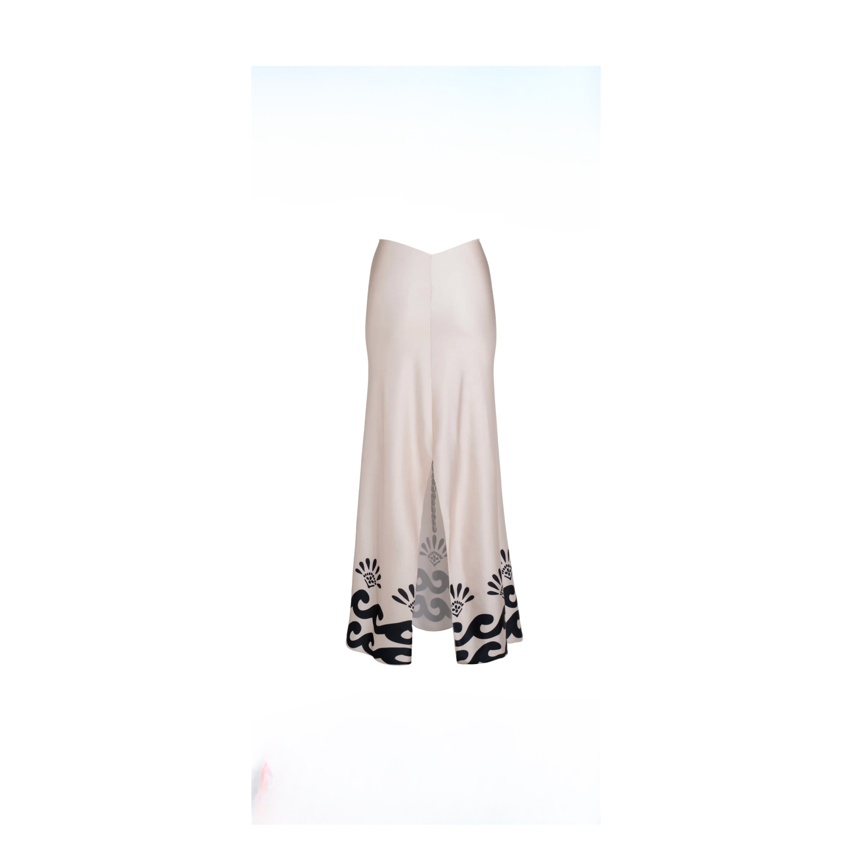 ISABEL BEACHWEAR
MIDI SKIRT MAXI PALM LYCRA IVORY-BLACK