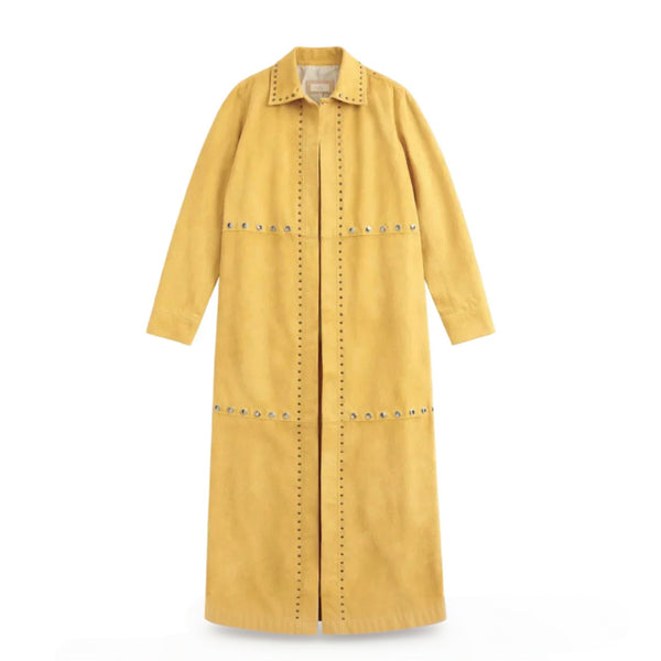 ZUT Antar Coat | Mango Suede Studded Coat