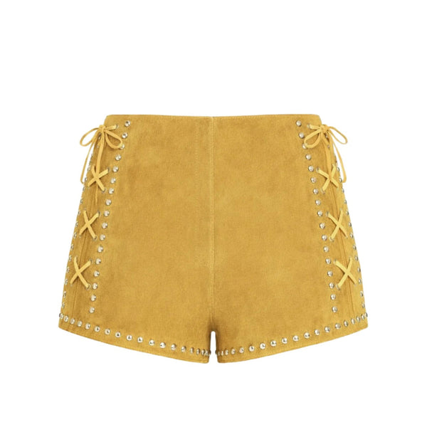 ZUT Saabel Shorts | Mango Suede Studded Lace-Up Shorts