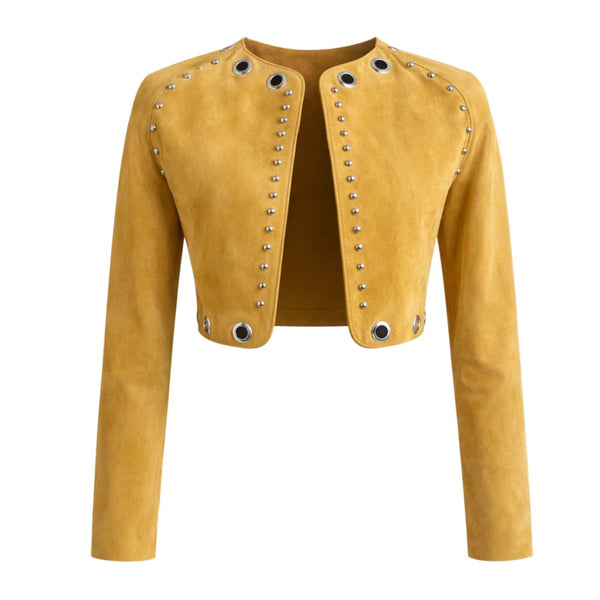 ZUT Derby Jacket | Mango Suede Studded Cropped Jacket