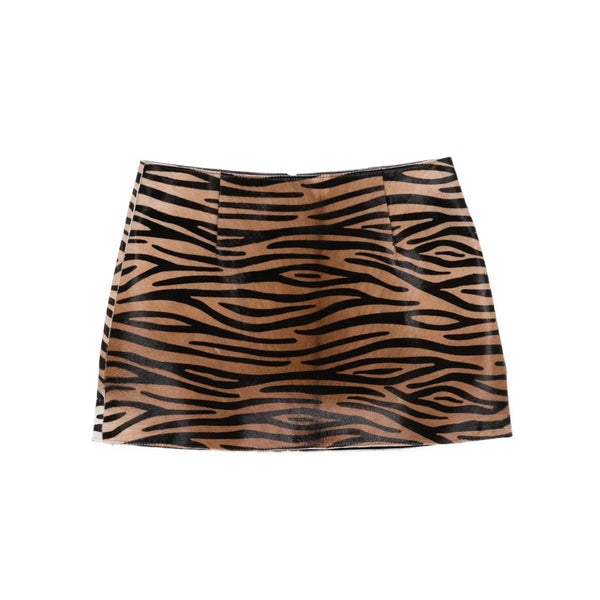 ZUT Tellier Skirt | Honey Zebra Pony Hair Mini Skirt