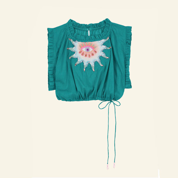 Celestial Aqua Crop Top – Victoria Leivissa