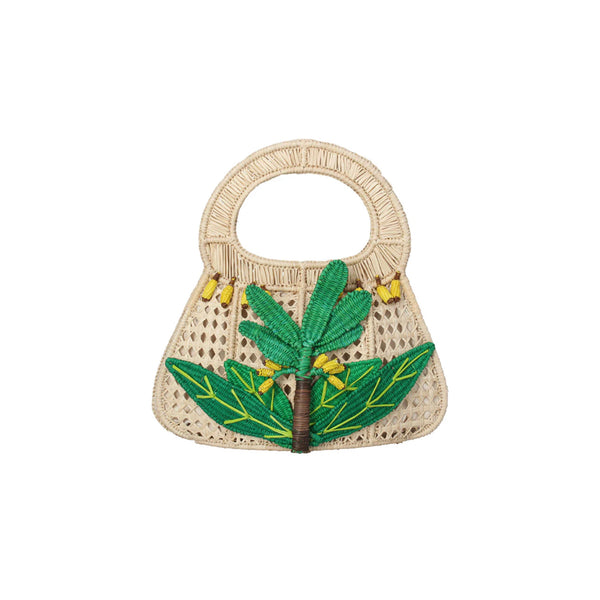 MERCEDES SALAZAR Paradise Handbag in Natural Green