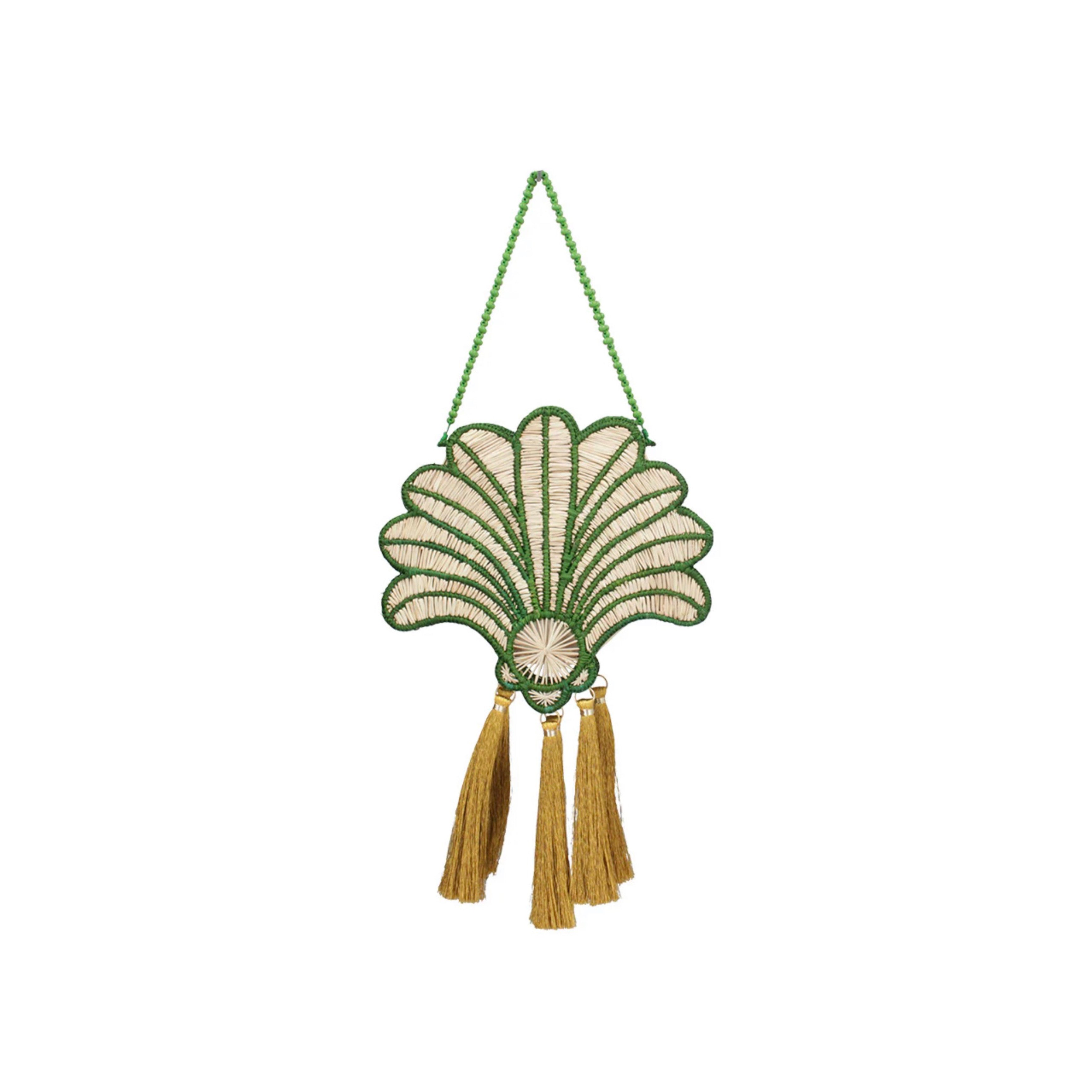 MERCEDES SALAZAR La Palmera Handbag in Green & Golden
