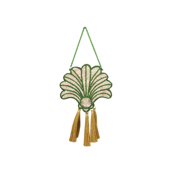 MERCEDES SALAZAR La Palmera Handbag in Green & Golden