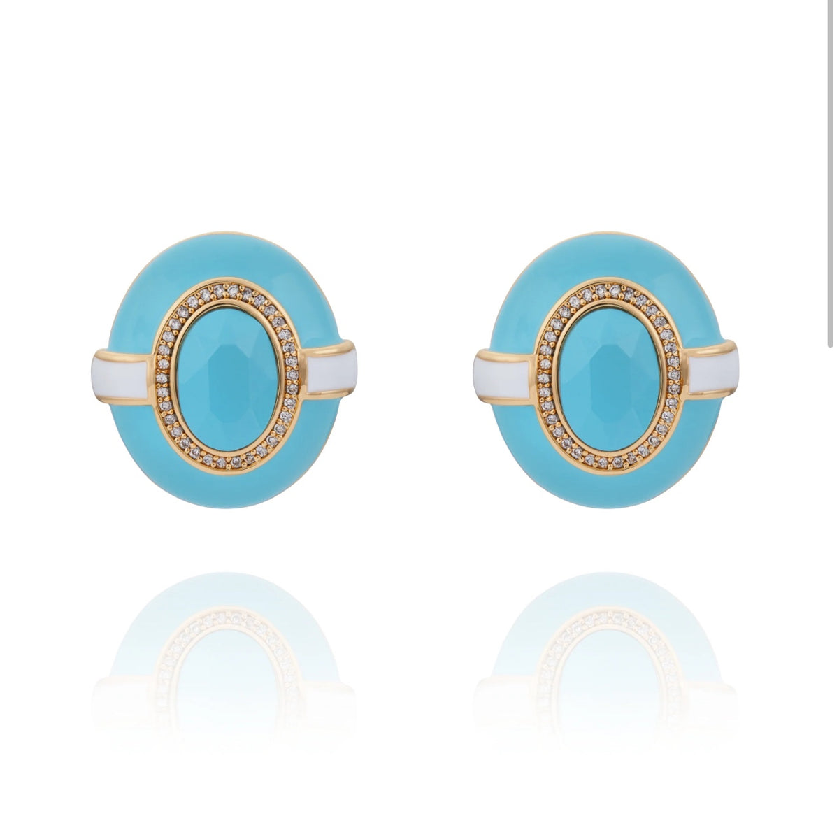 Duomo Crystal Earrings - Turquoise