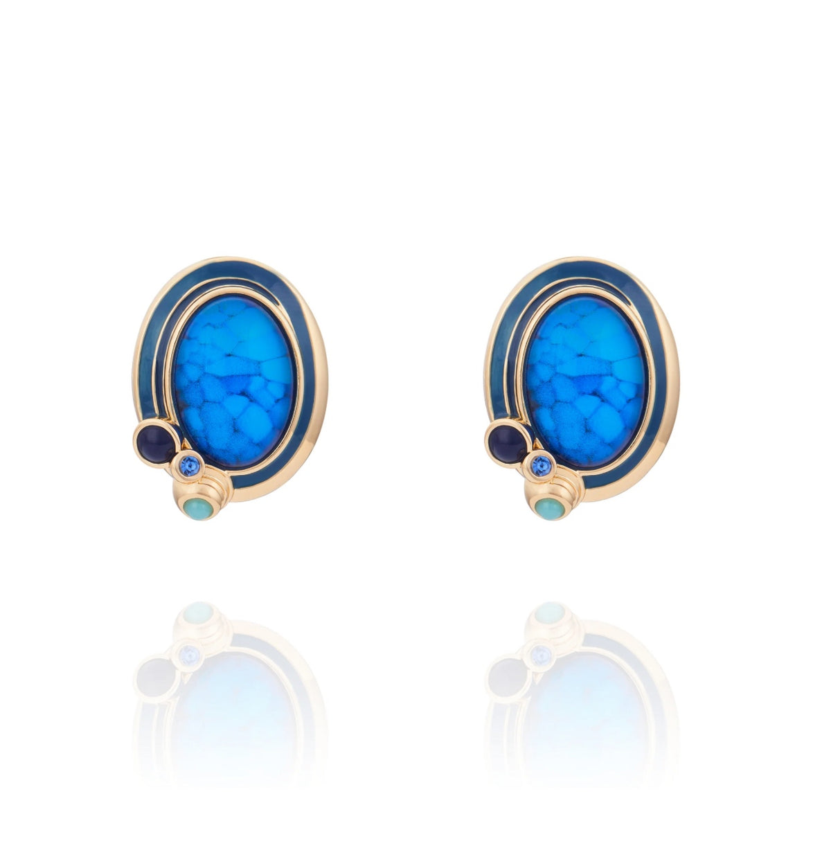 Rialto Blue Oval Turquoise Earrings