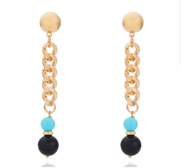 San Marcos Stone Charm Earrings Turquoise