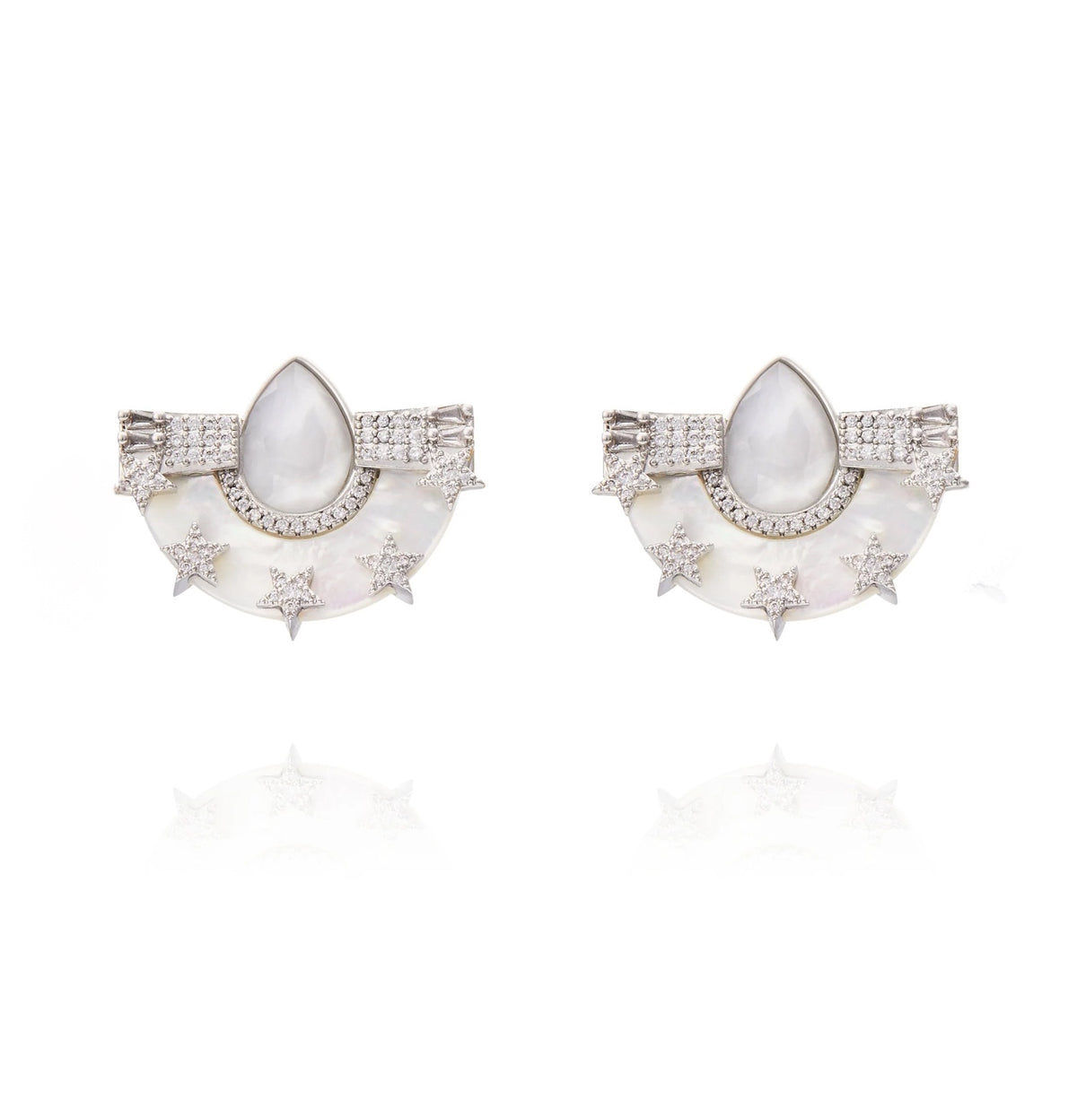 Larissa Earrings White Mop Silver