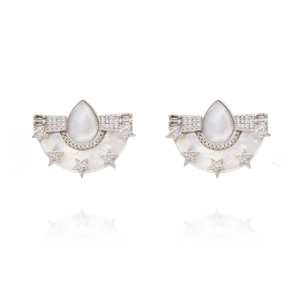 Larissa Earrings White Mop Silver