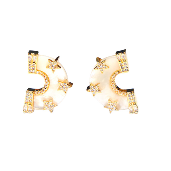 Larissa Earrings White Mop Gold