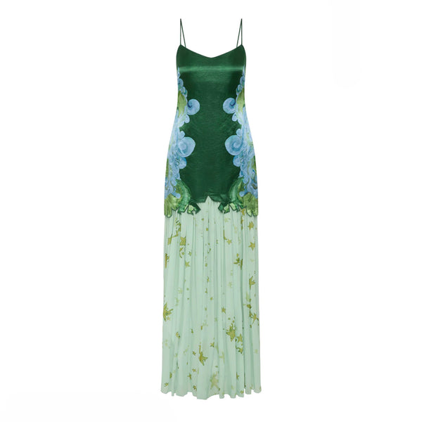 Antipodean Runaway Star Drop Waist Gown in Emerald