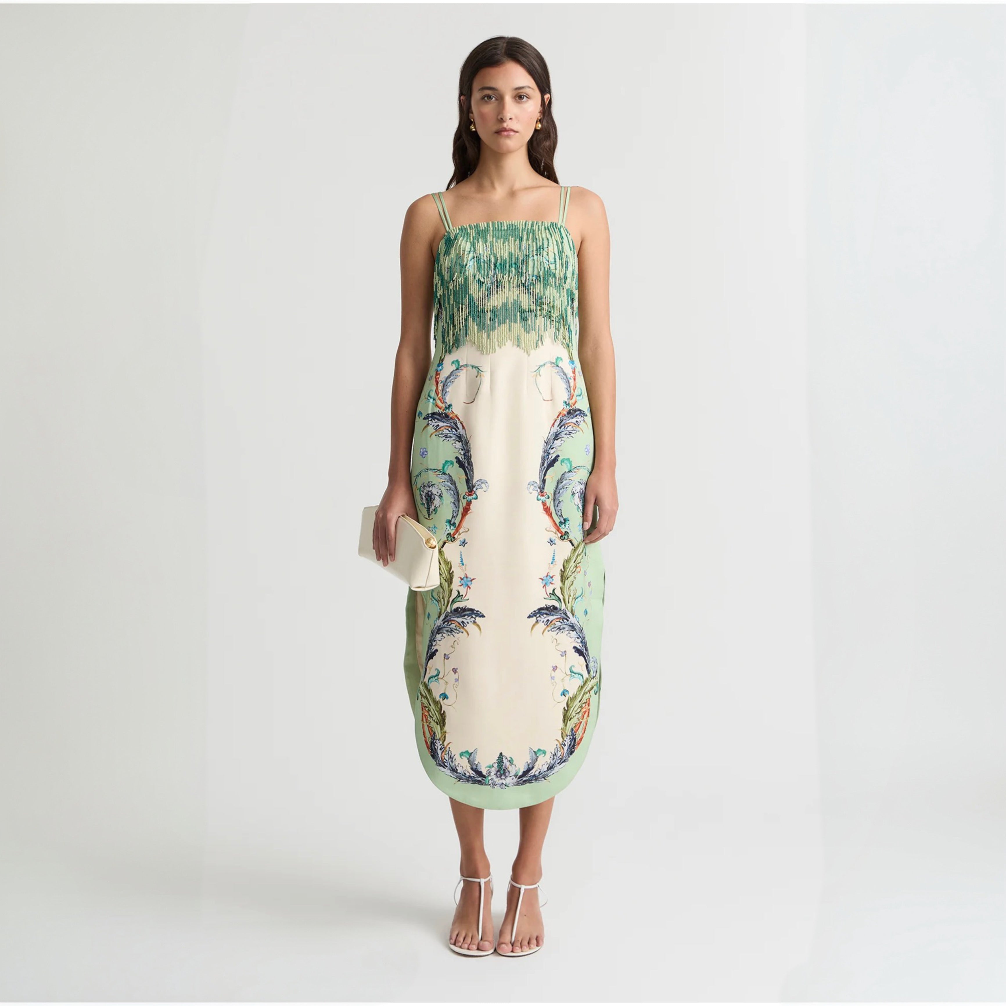 Antipodean Le Bon Bon Curved Fringe Bodice Dress – Azure