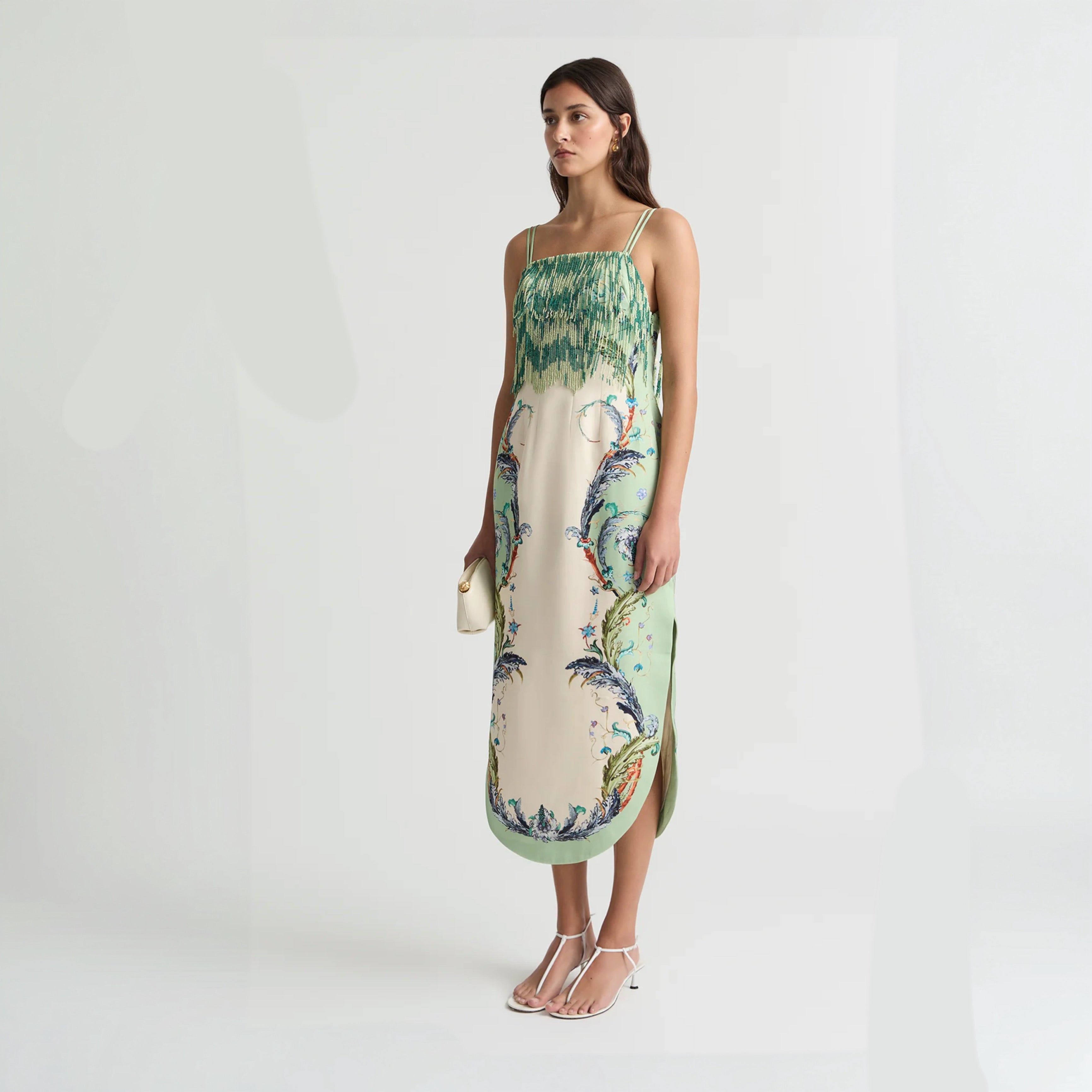 Antipodean Le Bon Bon Curved Fringe Bodice Dress – Azure
