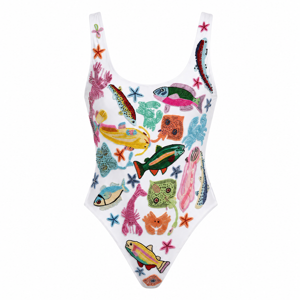 Arizona Swimsuit in White by Oceanus