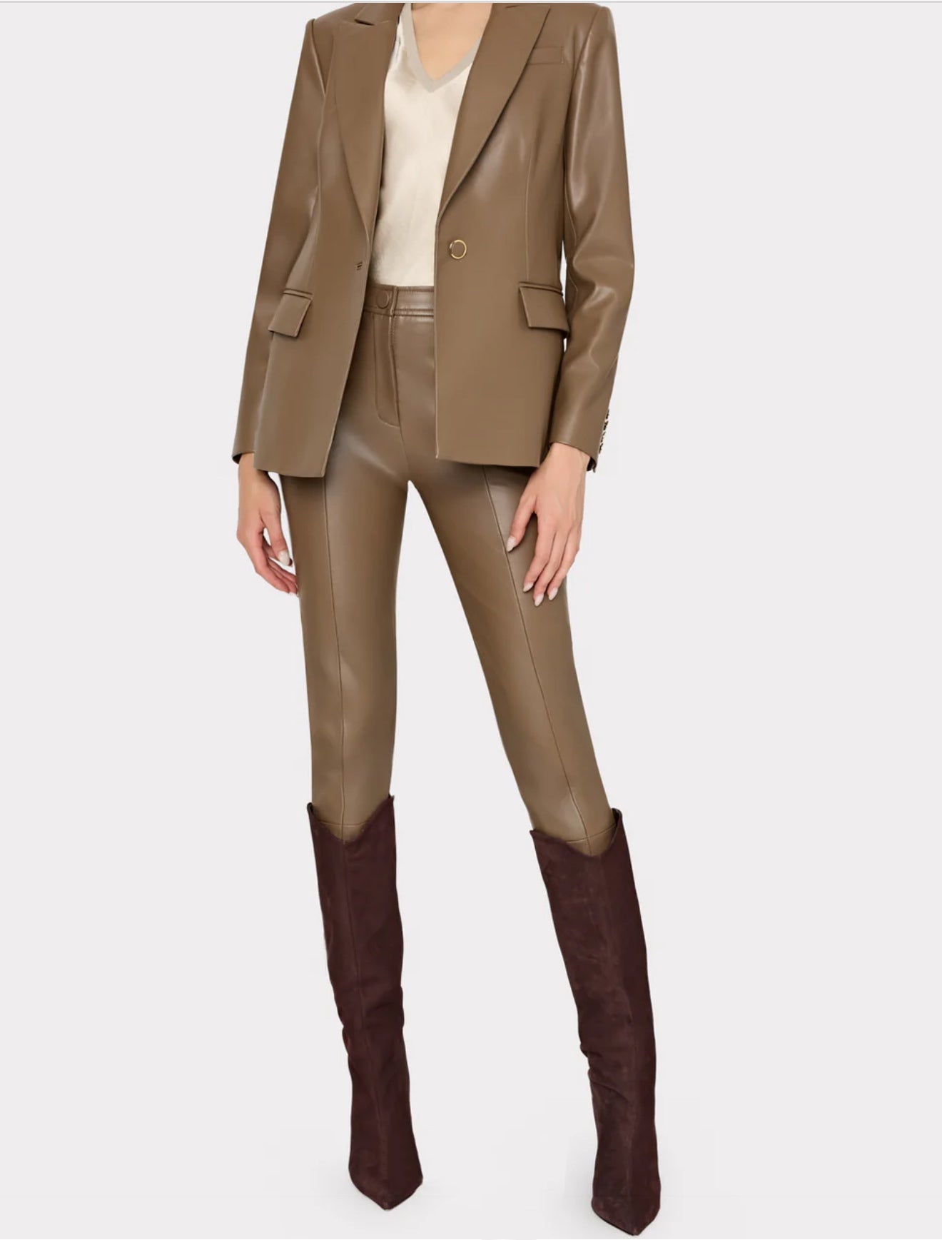 Alexa Vegan Leather Blazer