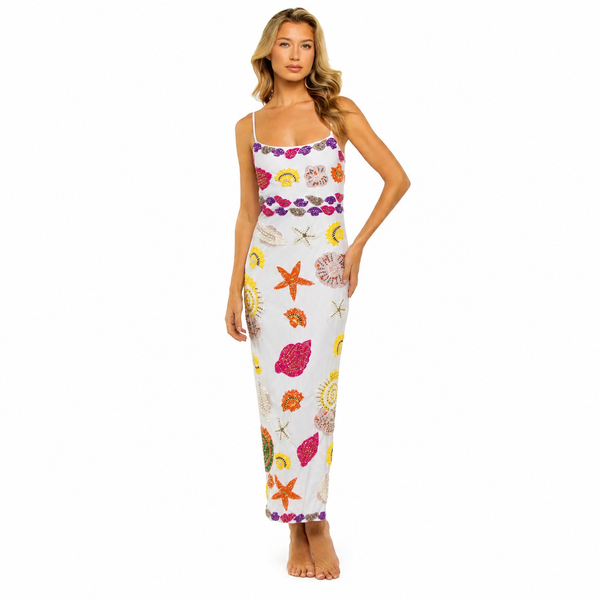 Oceanus New York Maxi Dress White