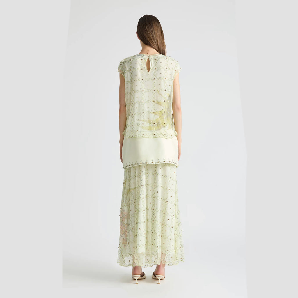 Antipodean Free Fall Micro-Mini with underskirt - Porcelain