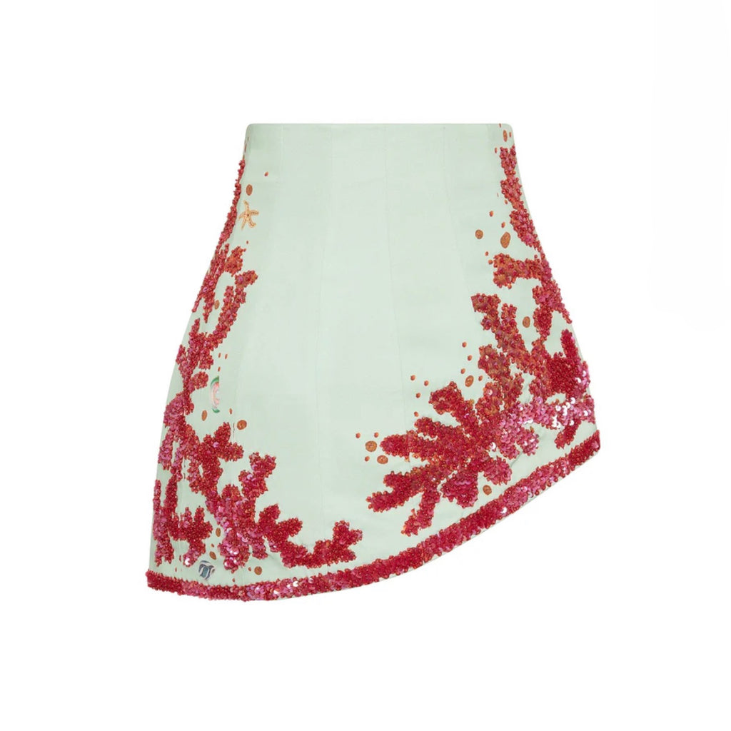Oceans Apart Wave Skirt- Seafoam