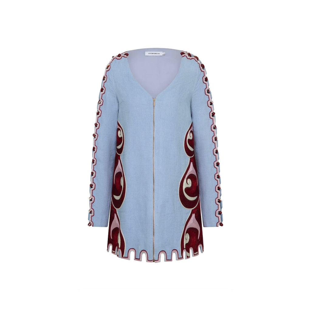 Antipodean - Twin Rivers Slim Sleeve Mini Dress - Sea Glass