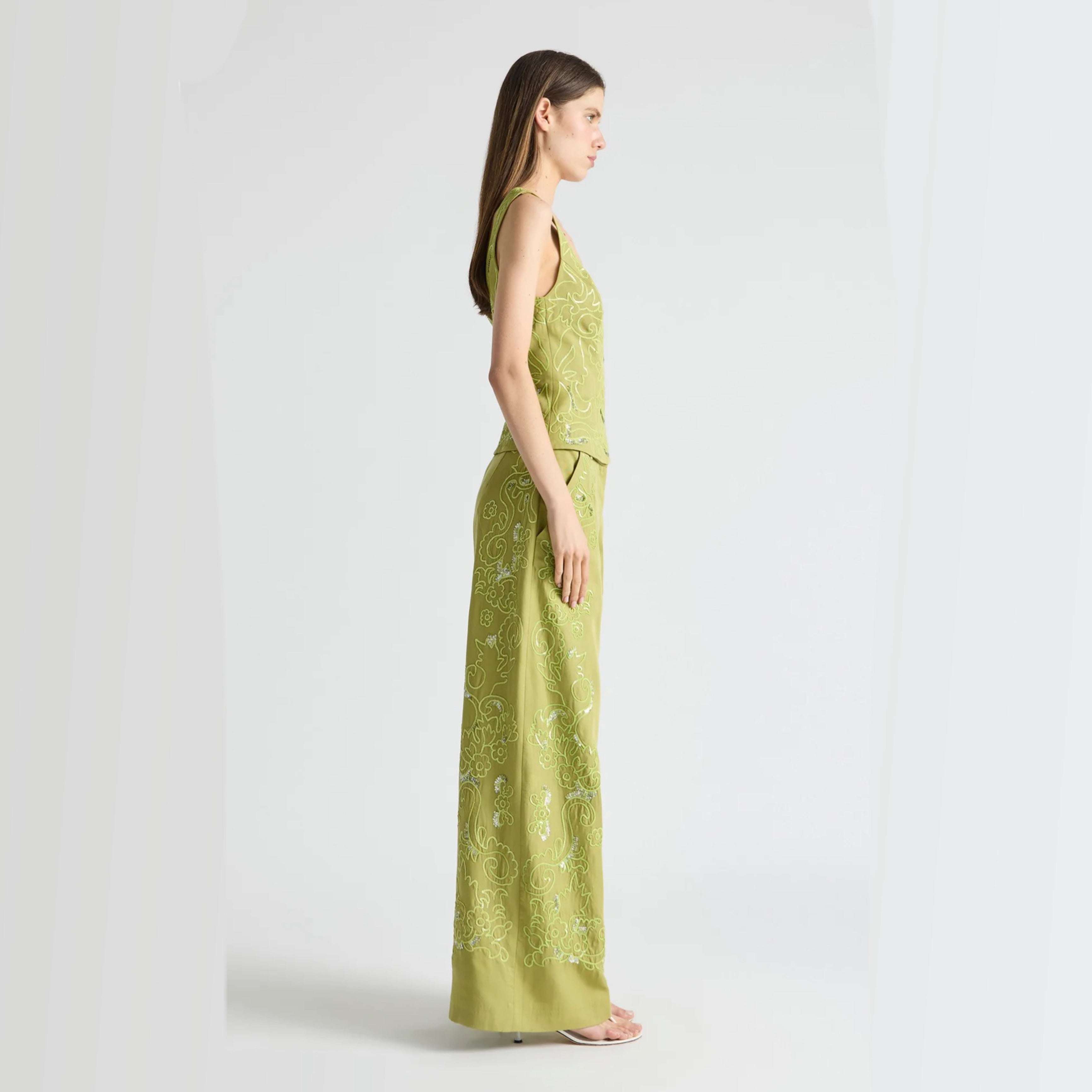 Antipodean - Oasis Relaxed Tailored Pants - Citron