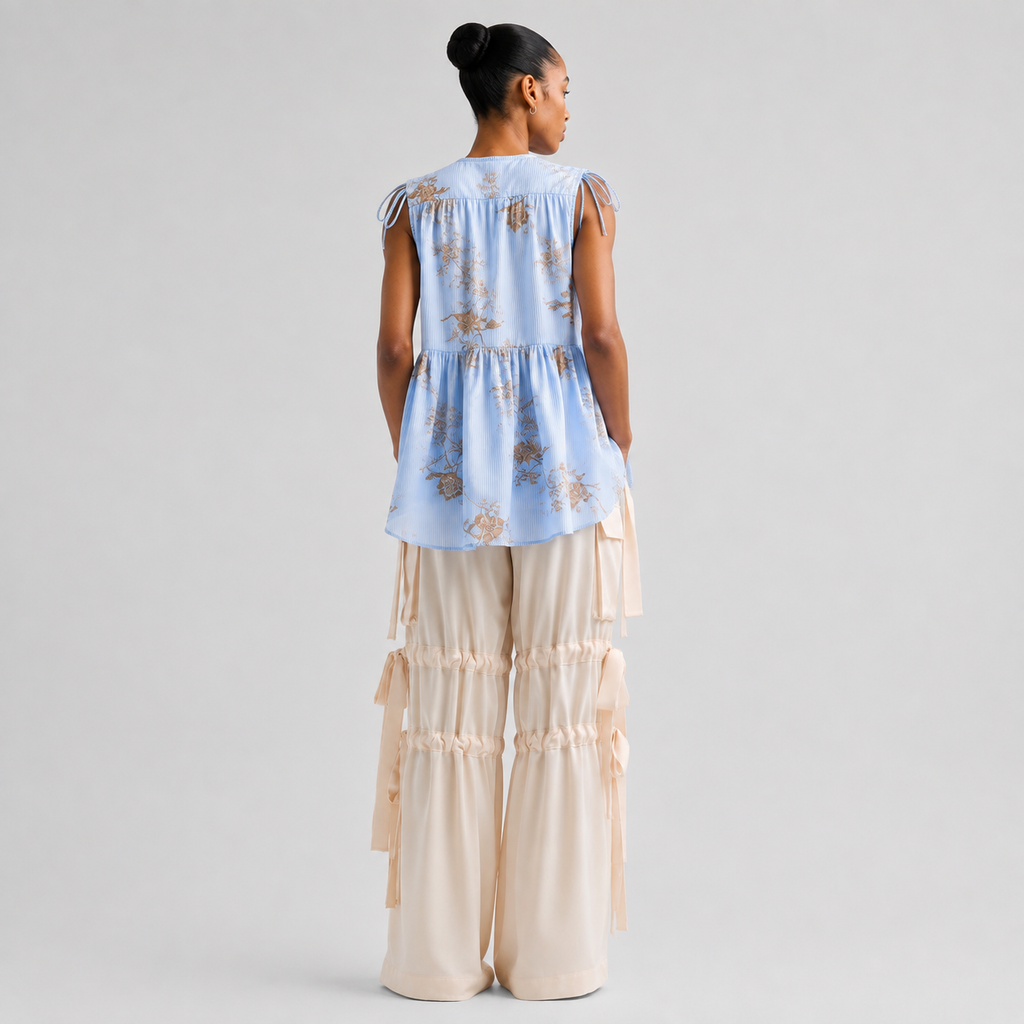 Aknvas - The Odin Trousers in Cream Satin