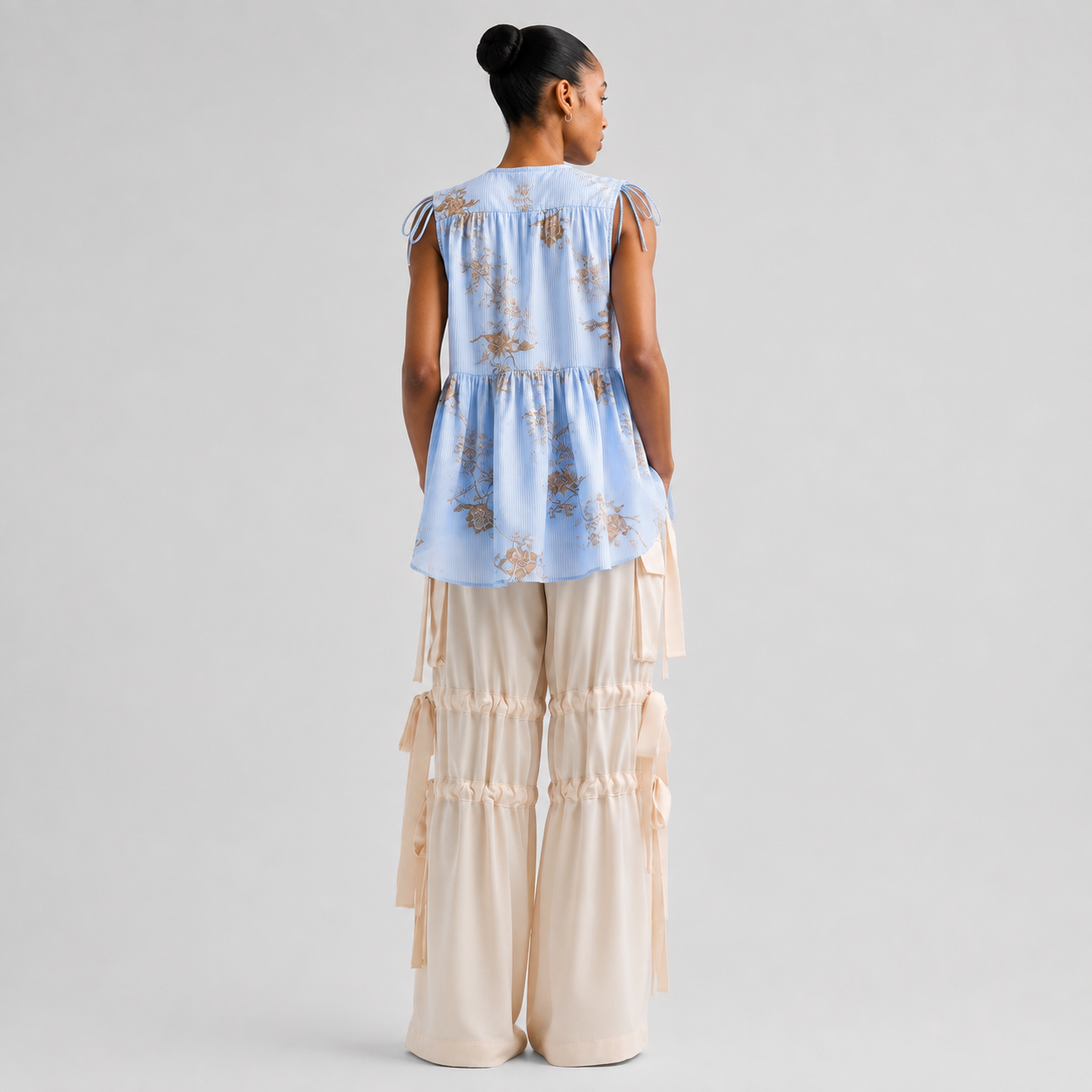 Aknvas - The Odin Trousers in Cream Satin